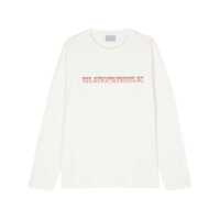 Tricouri White Sweater With Maxi Print In Cotton Man Barbati