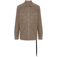 Camasi Brown Shirt With Oversize Band And Buttons In Cotton Man Barbati