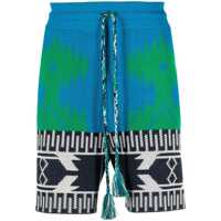 Pantaloni Alanui Blue Multicolour Cotton Blend Shorts Barbati