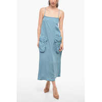 Rochii lungi Patch Pockets Maxi Dress With Spaghetti Straps Femei