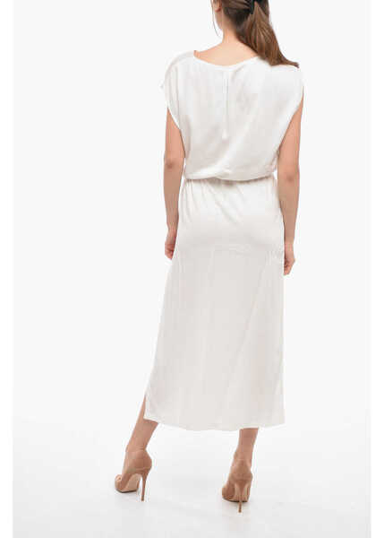 Rochii lungi Woolrich Twill Solid Color Maxi Dress White Femei (BM 14320206) 2