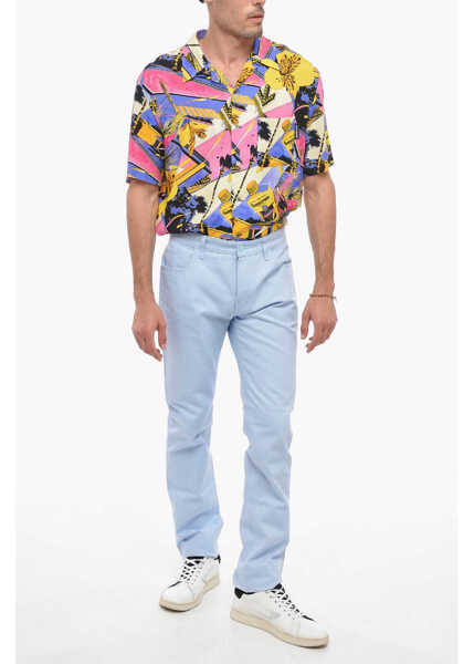 Pantaloni casual Raf Simons 5 Pocket Piquet Cotton Pants Light Blue Barbati (BM 14320305) 4