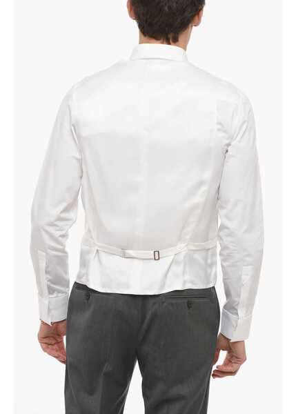 Veste costum CORNELIANI Two-Tone Silk Cerem.academy Waistcoat White Barbati (BM 14320935) 2