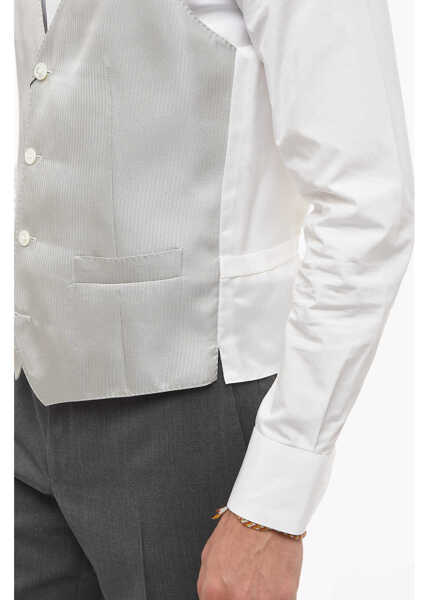 Veste costum CORNELIANI Two-Tone Silk Cerem.academy Waistcoat White Barbati (BM 14320935) 3
