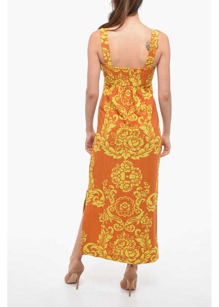 Rochii lungi ALEMAIS Anthemion- Printed Terry-Cotton Alby Midi Dress Orange Femei (BM 14321175) 2