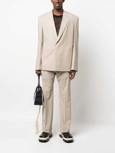 Sacouri Givenchy Double-Breasted Wool Blend Blazer With Hidden Button Beige Barbati (BM 14321238) 2