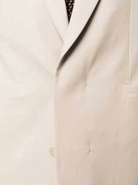 Sacouri Givenchy Double-Breasted Wool Blend Blazer With Hidden Button Beige Barbati (BM 14321238) 5