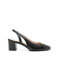 Pantofi cu toc 'Sleek' Black Slingback Pumps With Block Heel In Leather Woman Femei