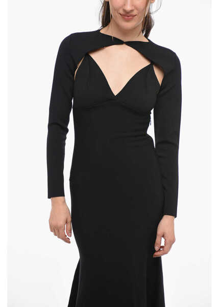 Rochii lungi ROLAND MOURET Gown Maxi Dress With Cut Out Details And Shoulder Cover Black Femei (BM 14355666) 4