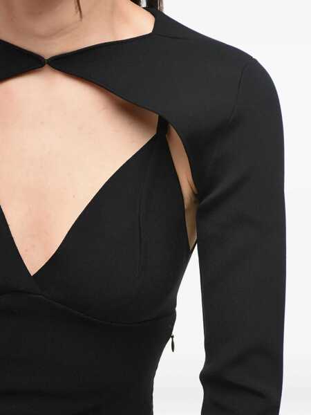 Rochii lungi ROLAND MOURET Gown Maxi Dress With Cut Out Details And Shoulder Cover Black Femei (BM 14355666) 5