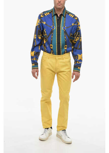 Pantaloni casual Raf Simons 5 Pocket Piquet Cotton Pants Yellow Barbati (BM 14355699) 4