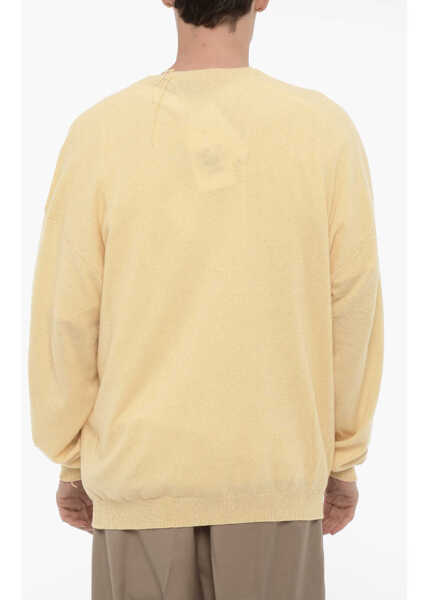 Pulovere RAMAEL Vintage Effect Cashmere Blend Crew-Neck Sweater Yellow Barbati (BM 14357538) 2