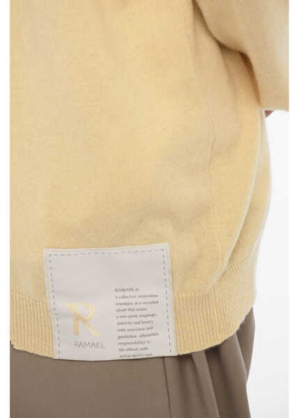 Pulovere RAMAEL Vintage Effect Cashmere Blend Crew-Neck Sweater Yellow Barbati (BM 14357538) 4