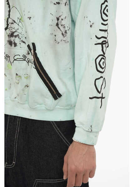 Bluze de trening WESTFALL Printed Fleeced Cotton Hoodie Light Blue Barbati (BM 14357604) 3