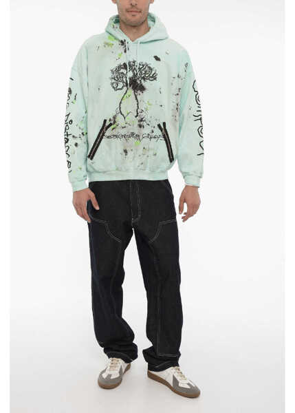 Bluze de trening WESTFALL Printed Fleeced Cotton Hoodie Light Blue Barbati (BM 14357604) 4