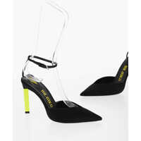Pantofi stiletto Satin Perine Ankle-Strap Pumps With Leather Trims And Fluore Femei