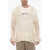 RAMAEL Distressed Effect Perforated V-Neck Sweater Beige