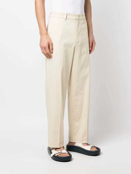 Pantaloni casual Department Five Cotton Twill E-Motion Baggy Fit Pants Beige Barbati (BM 14357781) 3