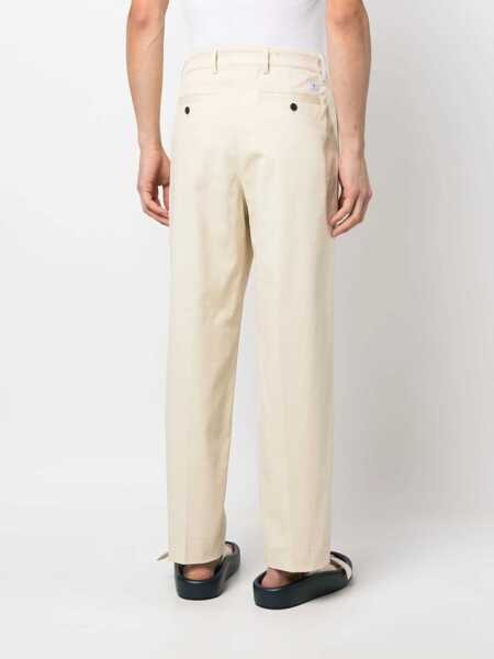 Pantaloni casual Department Five Cotton Twill E-Motion Baggy Fit Pants Beige Barbati (BM 14357781) 4