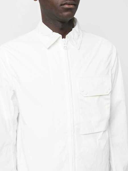 Jachete TEN C Nylon Lightweight Jacket With Breast Pocket White Barbati (BM 14357799) 5