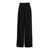 PLAIN Black Pants With Belt Loops And Wide Leg In Cady Woman Black