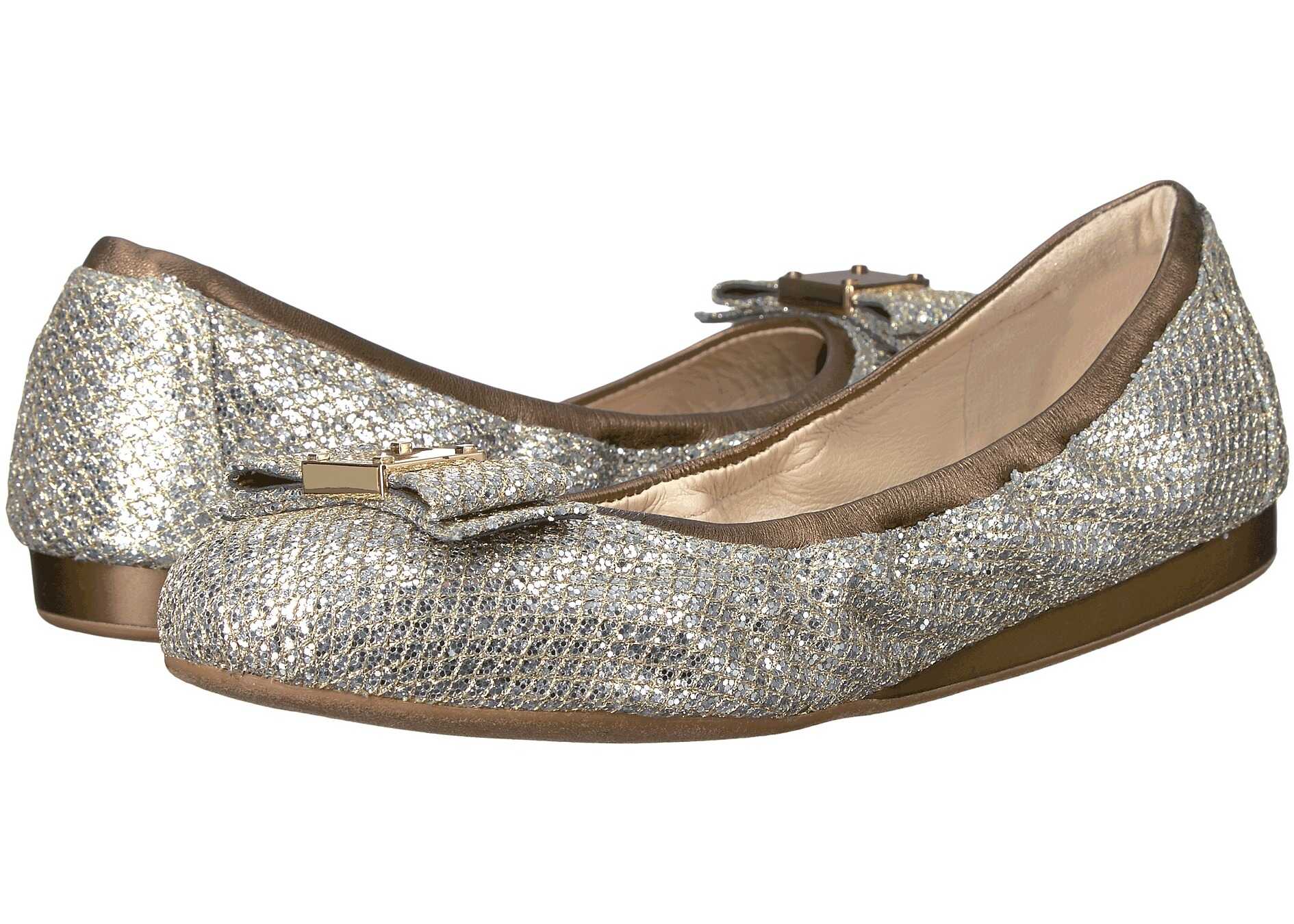 Balerin Cole Haan Tali Bow Ballet Gold/Silver Glitter