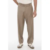 Pantaloni casual Baggy Fit Virgin Wool Pants With Belt Loops Barbati