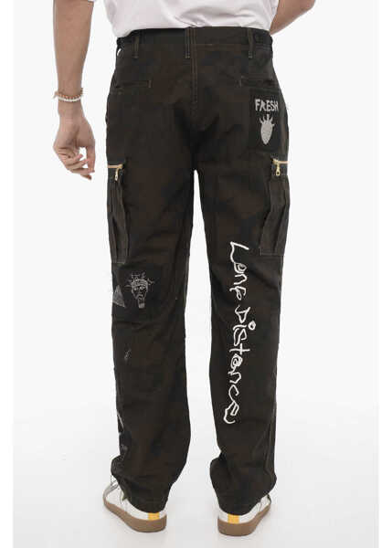 Pantaloni casual WESTFALL Printed Camouflage Motif Cargo Pants Black Barbati (BM 14369076) 2