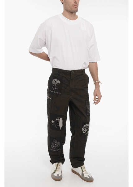 Pantaloni casual WESTFALL Printed Camouflage Motif Cargo Pants Black Barbati (BM 14369076) 4