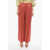 Loulou Studio Single Pleated Satin Wide Leg Pants Burgundy