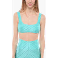 Bluze Solid Color Hollywood Crop Top With Rhinestone Embellishment Femei