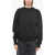 Department Five Fleeced Cotton Oversized Westin Crew-Neck Sweatshirt Black