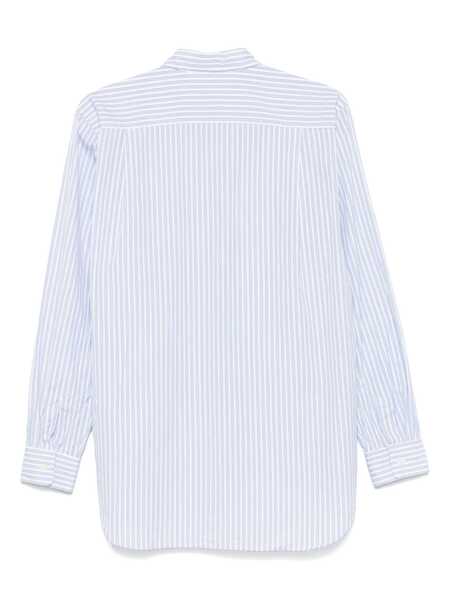 Camasi Comme des Garons Comme Des Garons Play Logo Patch Striped Shirt BLUE Barbati (BM 14372562) 2