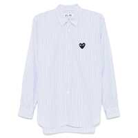 Camasi Comme Des Garçons Play Logo Patch Striped Shirt Barbati