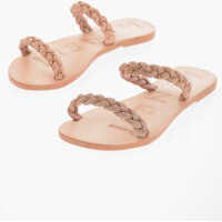 Sandale fara toc Rinestoned Braided Bands Hollywood Sandals Femei