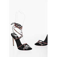 Sandale cu toc Rhinestoned Suede Lace-Up Holly Nicole Sandals 12Cm Femei