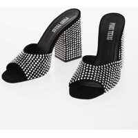 Saboti All-Over Rhinestoned Suede Holly Anja Mules 10,5Cm Femei