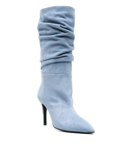 Bocanci Via Roma 15 Curled light blue boot Blue Femei (BM 14378346) 2