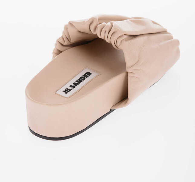 Papuci Jil Sander Ruched Leather Slides Pink Femei (BM 14378895) 2