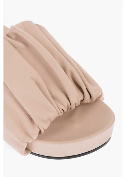 Papuci Jil Sander Ruched Leather Slides Pink Femei (BM 14378895) 4