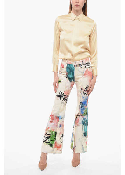 Blugi drepti ANDERSSON BELL Printed Boot Cut Jeans With Frontal Studs Multicolor Femei (BM 14379732) 4