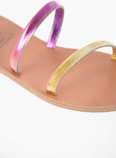 Sandale fara toc ANCIENT GREEK SANDALS Laminated Effect Leather Gladiator Sandals Multicolor Femei (BM 14379957) 4