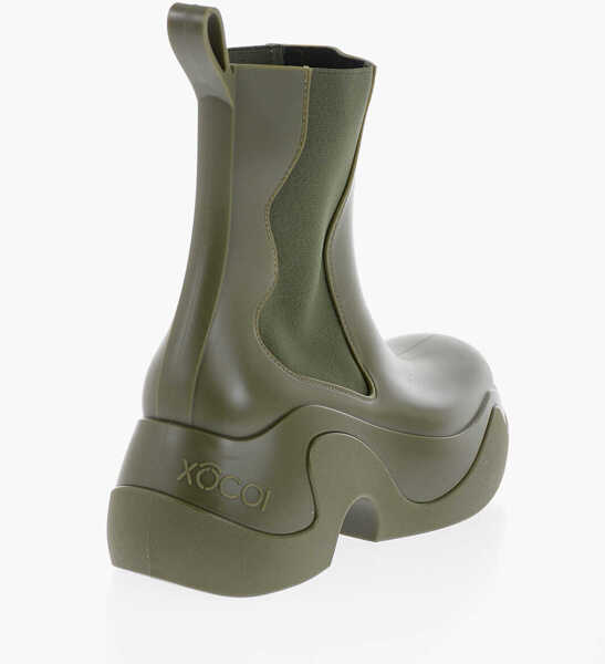 Botine XOCOI Rubber Chelsea Boots With Heel 7Cm Green Femei (BM 14380341) 2