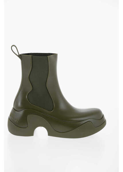 Botine XOCOI Rubber Chelsea Boots With Heel 7Cm Green Femei (BM 14380341) 3