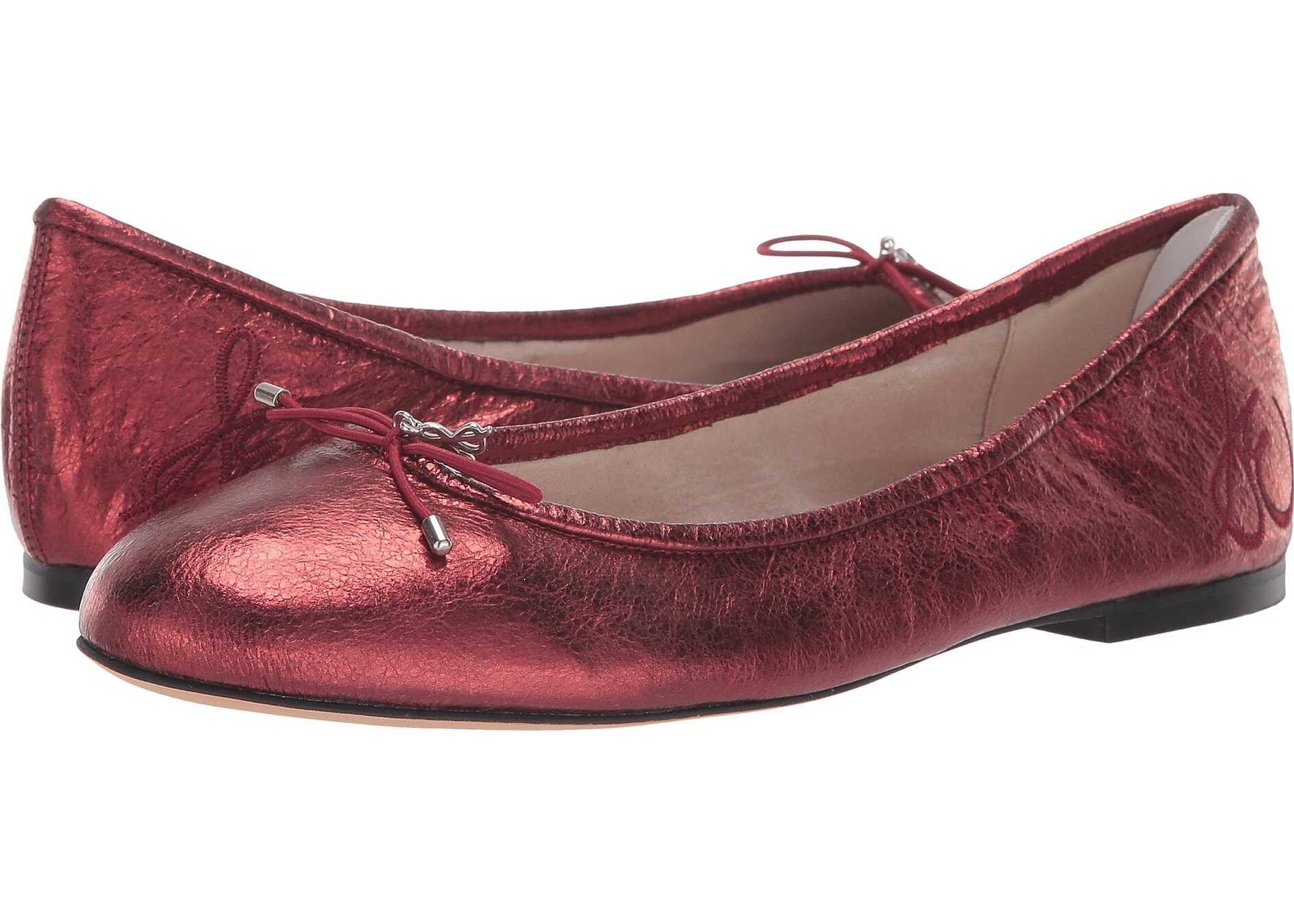 Balerin Sam Edelman Felicia Metallic Rust Soft Crinkle Metallic Leather