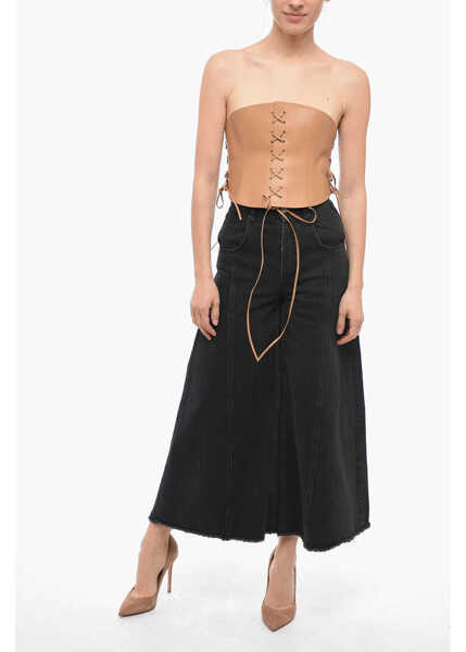 Curele Dior Lace-Up Leather Corset Belt With Double Golden Buckle 260Mm Brown Femei (BM 14412669) 4