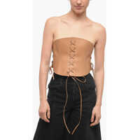 Curele Lace-Up Leather Corset Belt With Double Golden Buckle 260Mm Femei