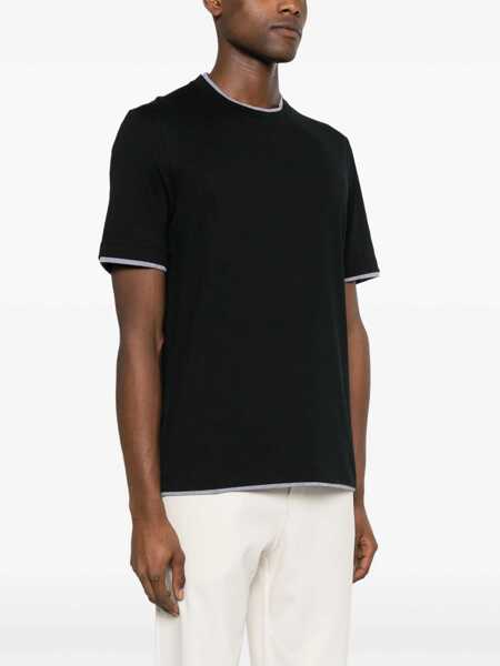 Tricouri Brunello Cucinelli Cotton T-Shirt NEROGRIGIO MEDIO Barbati (BM 14448975) 3