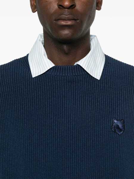 Pulovere MAISON KITSUN Maison Kitsun Bold Fox Head Sweater BLUE Barbati (BM 14453325) 5