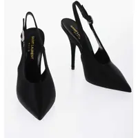 Pantofi stiletto Slingback Satin Pumps With Jewel Buckle Heel 11 Cm Femei